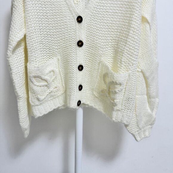 Loewe Anagram cream open-knit mohair-blend cardigan - Picture 7 of 12